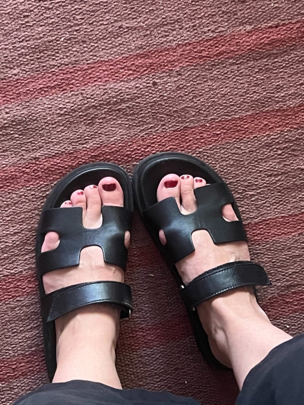 Steve Madden Mayven Black Leather Sandals